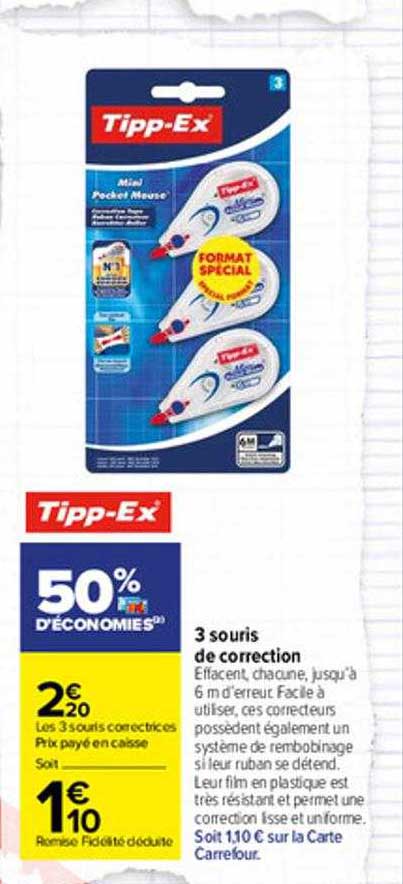 3 souris de correction tipp-ex