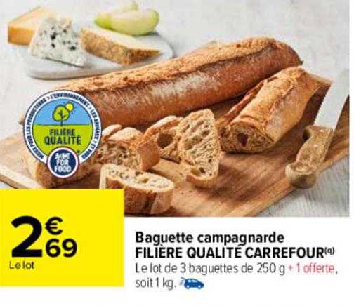 Baguette Campagnarde Filière Qualité Carrefour