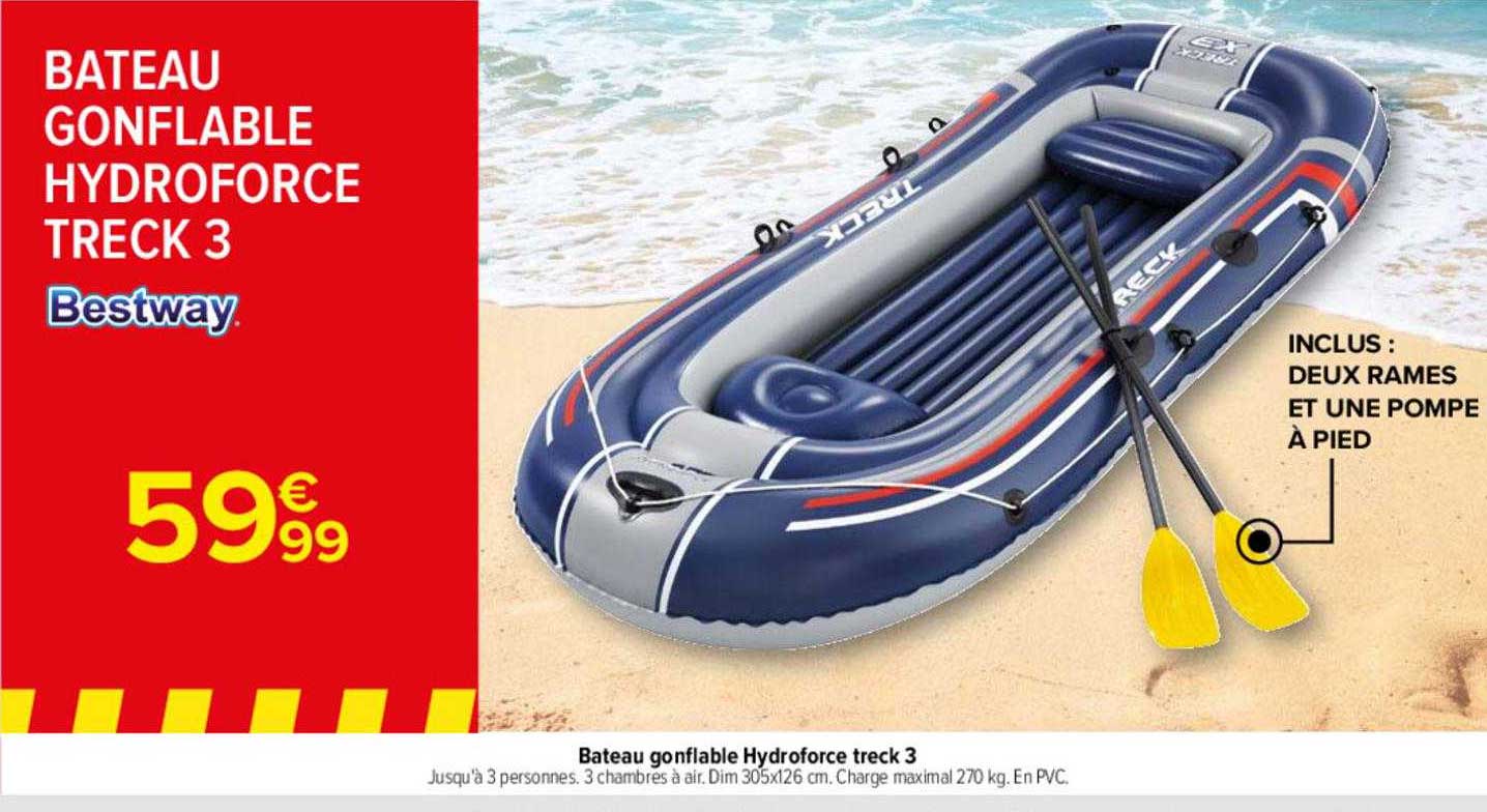bateau gonflable hydroforce treck 3 bestway