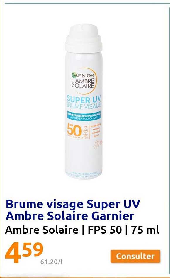 brume visage super uv ambre solaire garnier