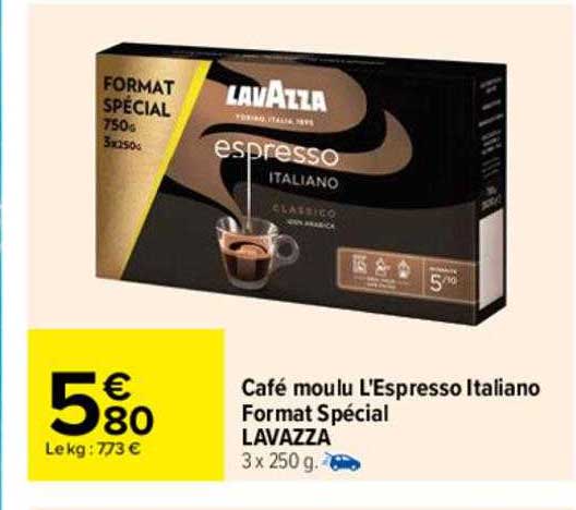 café moulu l'espresso italiano format spécial lavazza