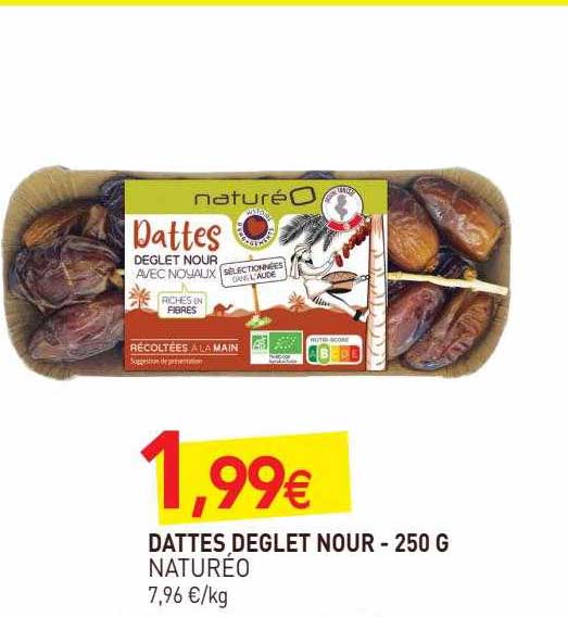 dattes deglet nour - 250 g naturéo