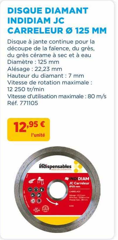 disque diamant indidiam jc carreleur ø 125 mm