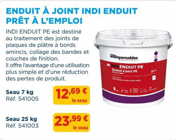 enduit à joint indi enduit prêt à l'emploi