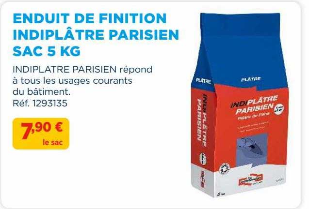 enduit de finition indiplâtre parisien sac 5 kg