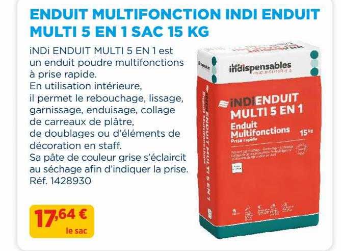 enduit multifonction indi enduit multi 5 en 1 sac 15 kg