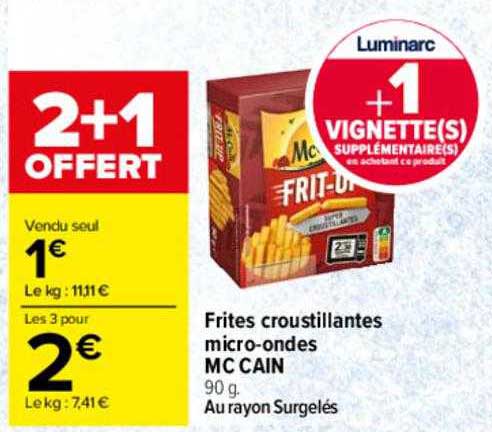 frites croustillantes micro-ondes mc cain