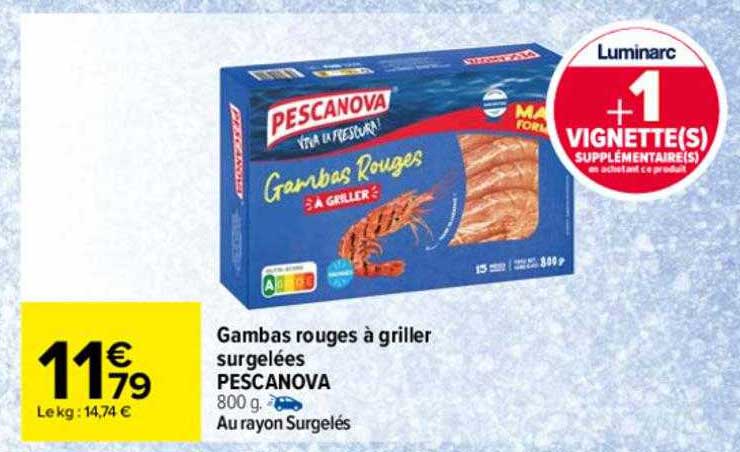 Gambas Rouges à Griller Surgelées Pescanova