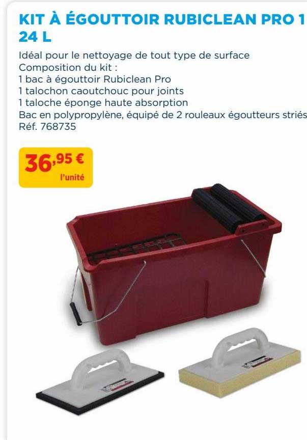 kit à égouttoir rubiclean pro 1 24l