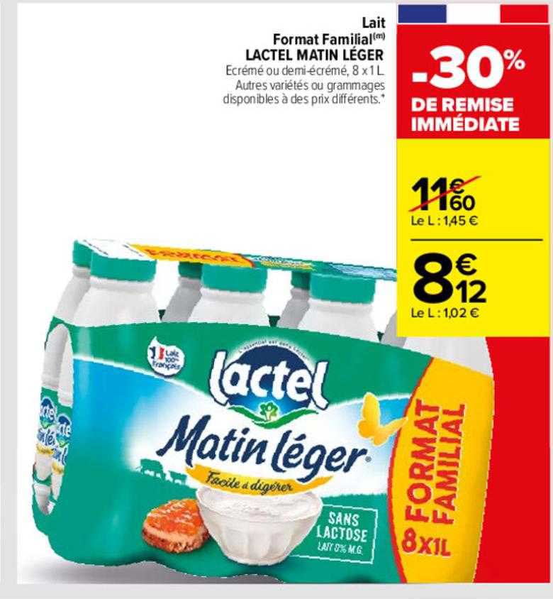 lait format familial lactel matin léger