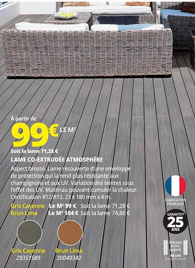 lame co-extrudée atmosphère