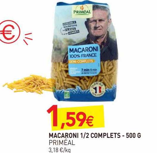 macaroni 1-2 complets  priméal - 500 g