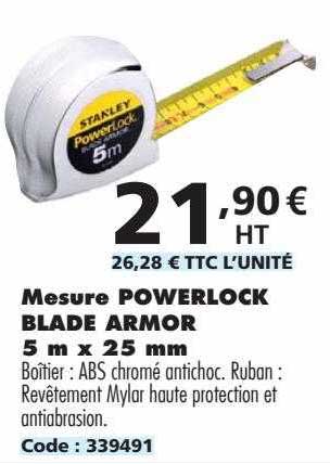 mesure powerlock blade armor 5 m x 25 mm stanley