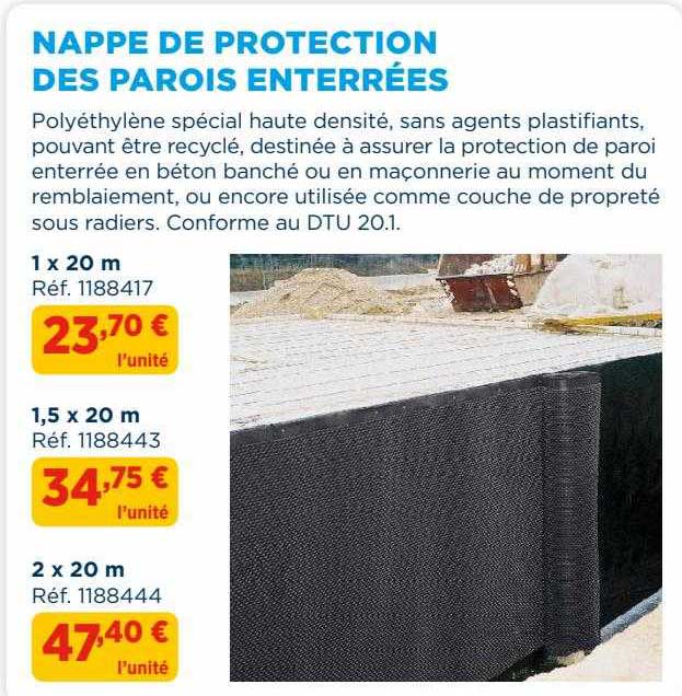 nappe de protection des parois enterrées