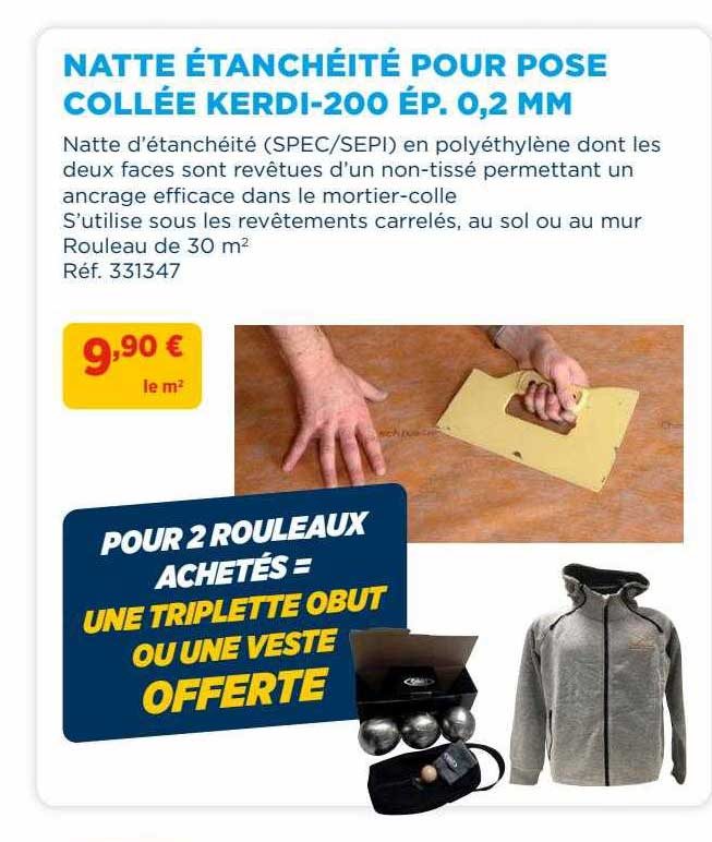 natte étanchéité pour pose collée kerdi-200 ép. 0,2 mm
