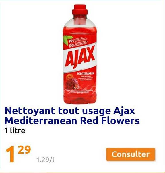 nettoyant tout usage ajax mediterranean red flowers