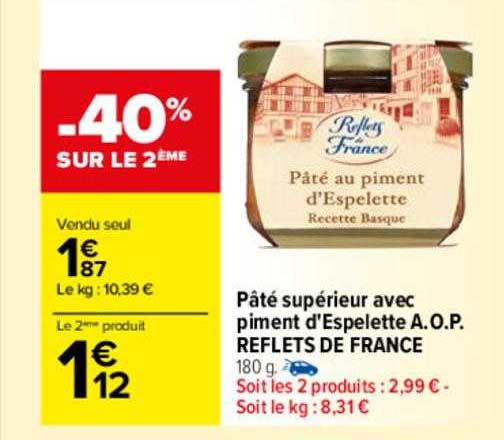 pâté supérieur avec piment d'espelette a.o.p. reflets de france