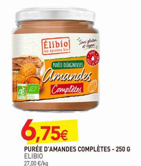 purée d'amandes complètes - 250 g elibio