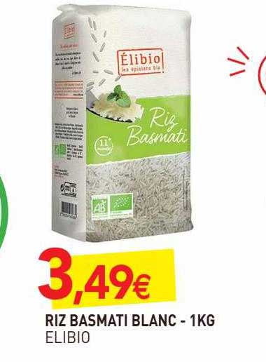Riz Basmati Blanc Elibio - 1 Kg