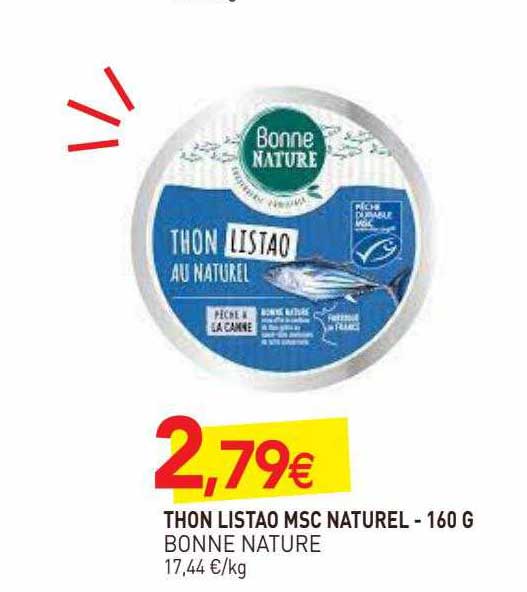 thon listao msc naturel bonne nature - 160 g