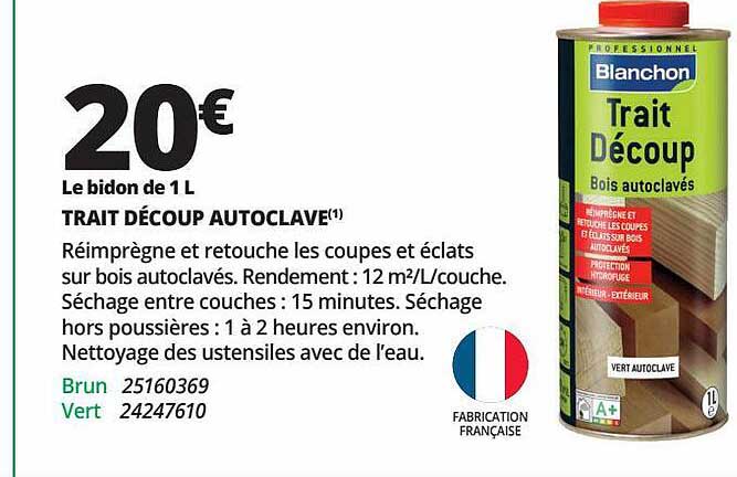 trait découp autoclave blanchon