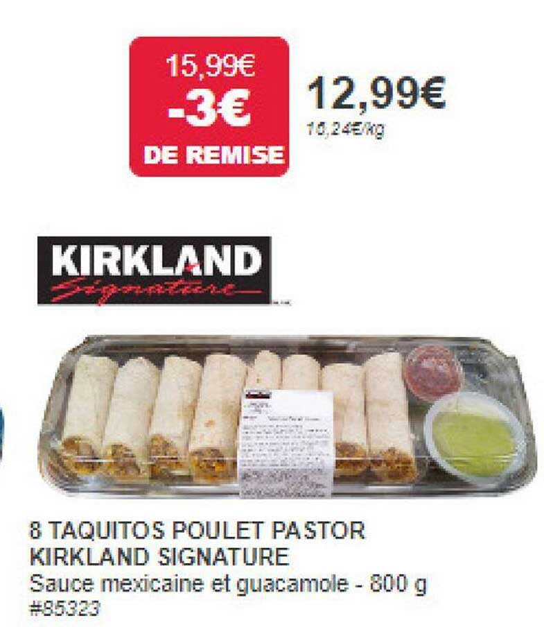 8 taquitos poulet pastor kirkland signature