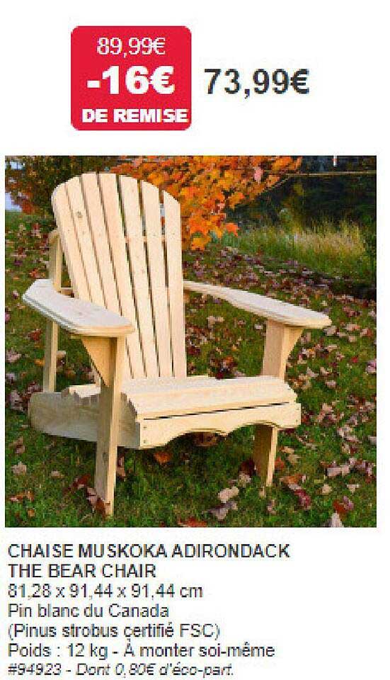 chaise muskoka adirondack the bear chair