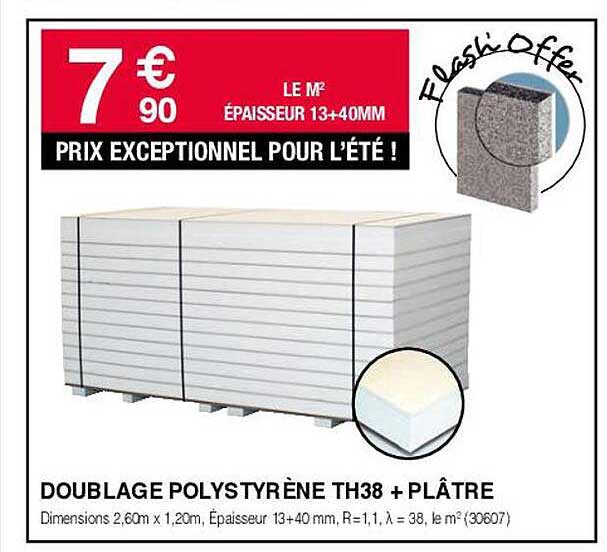 doublage polystyrène th38 + plâtre