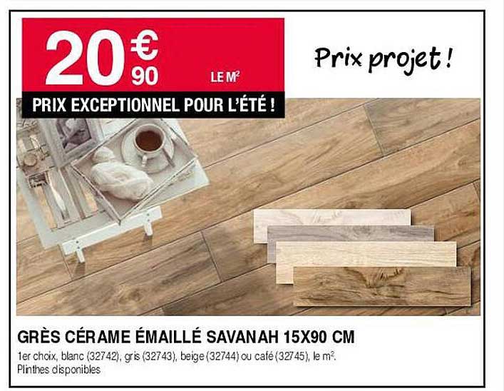 grès cérame émaillé savanah 15 x 90 cm