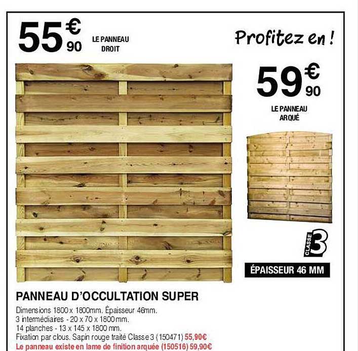 panneau d'occultation super