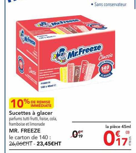 sucettes à glacer mr freeze