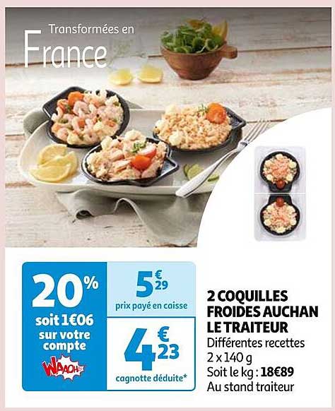 2 coquilles froides auchan le traiteur