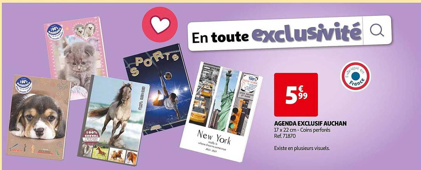 agenda exclusif auchan