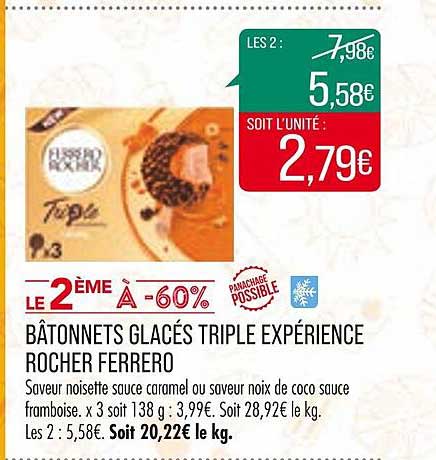 bâtonnets glacés triple expérience rocher ferrero