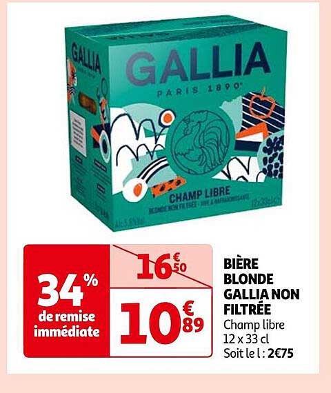 bière blonde gallia non filtrée