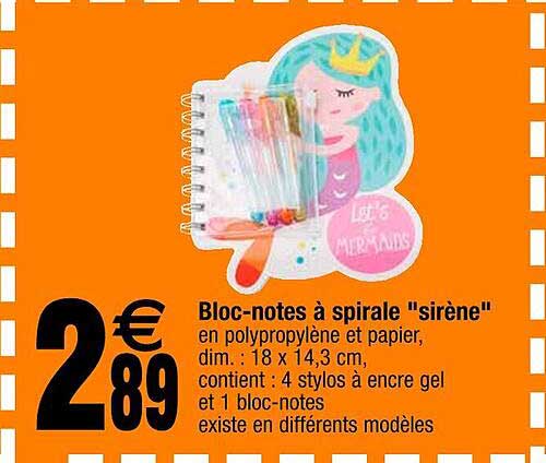 bloc-notes à spirale "sirène"