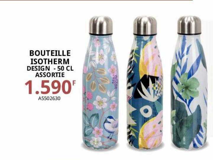 bouteille isotherme design - 50 cl assortie