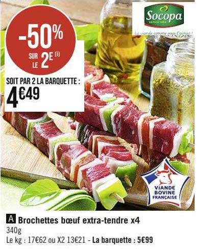 Brochettes Bœuf Extra-tendre X4