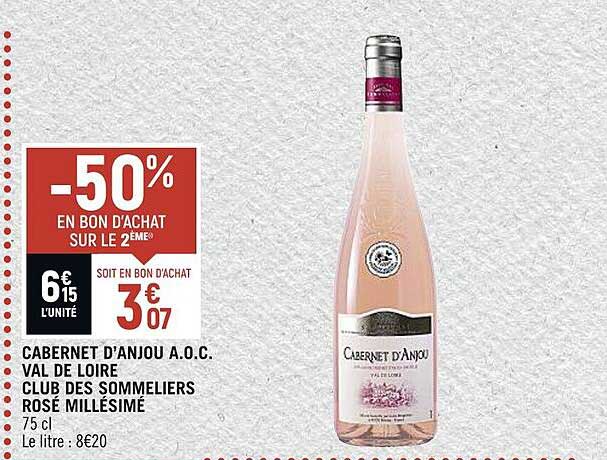 cabernet d'anjou a.o.c. val de loire club des sommeliers rosé millésimé
