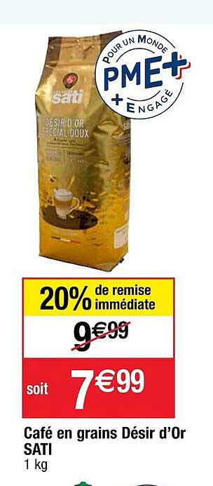 café en grains désir d'or sati