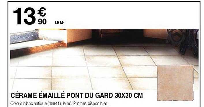 cérame émaillé pont du gard 30 x 30 cm