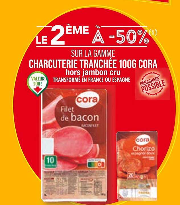 charcuterie tranchée cora hors jambon cru