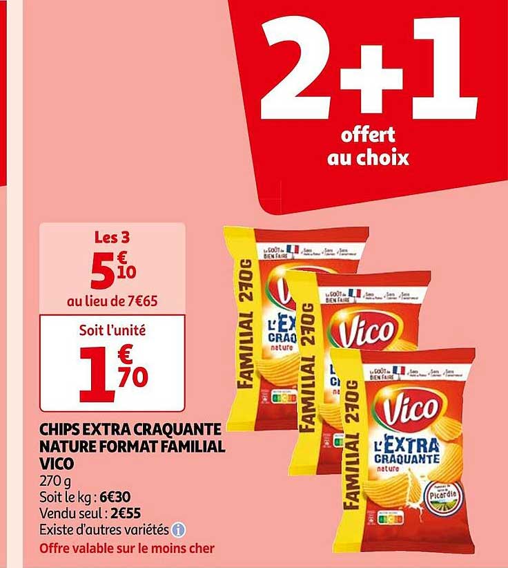 chips extra craquante nature format familial vico