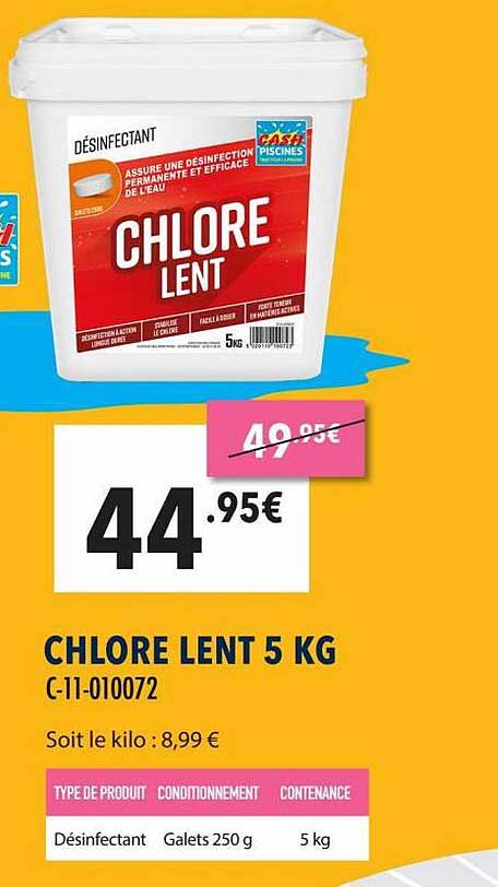 chlore lent 5 kg