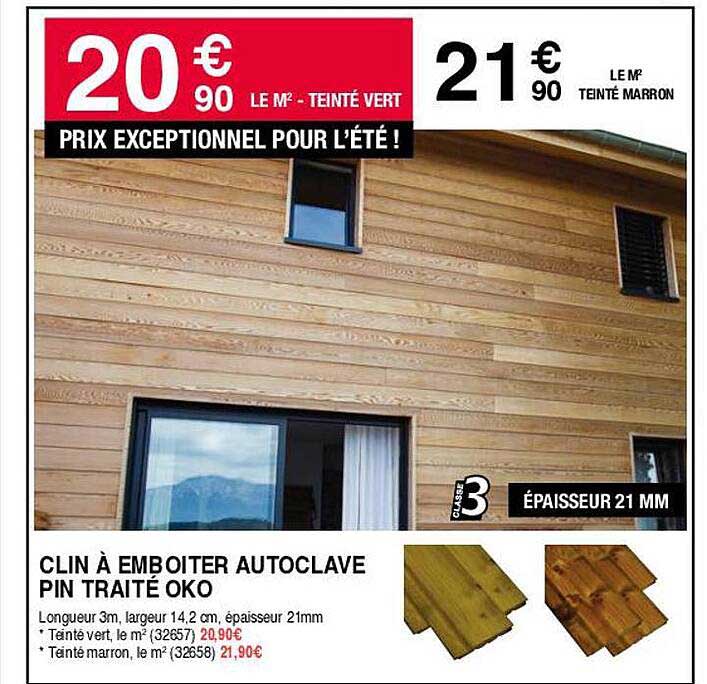 clin à emboîter autoclave pin traité oko