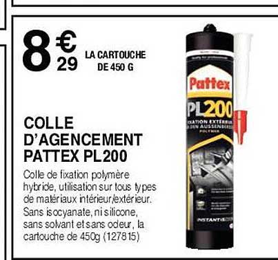 colle d'agencement pattex pl200