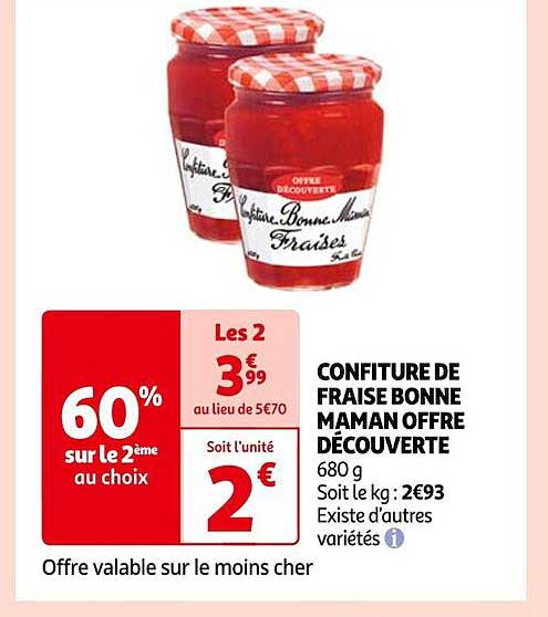 confiture de fraise bonne maman offre découverte