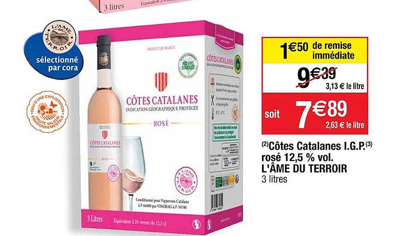 côtes catalanes i.g.p rosé 12.5% vol. l'âme du terroir