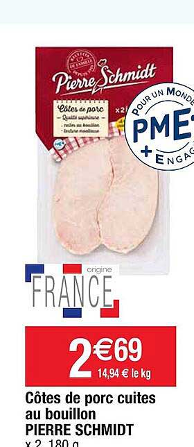 côtes de porc cuites au bouillon pierre schmidt