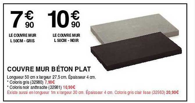 couvre mur béton plat